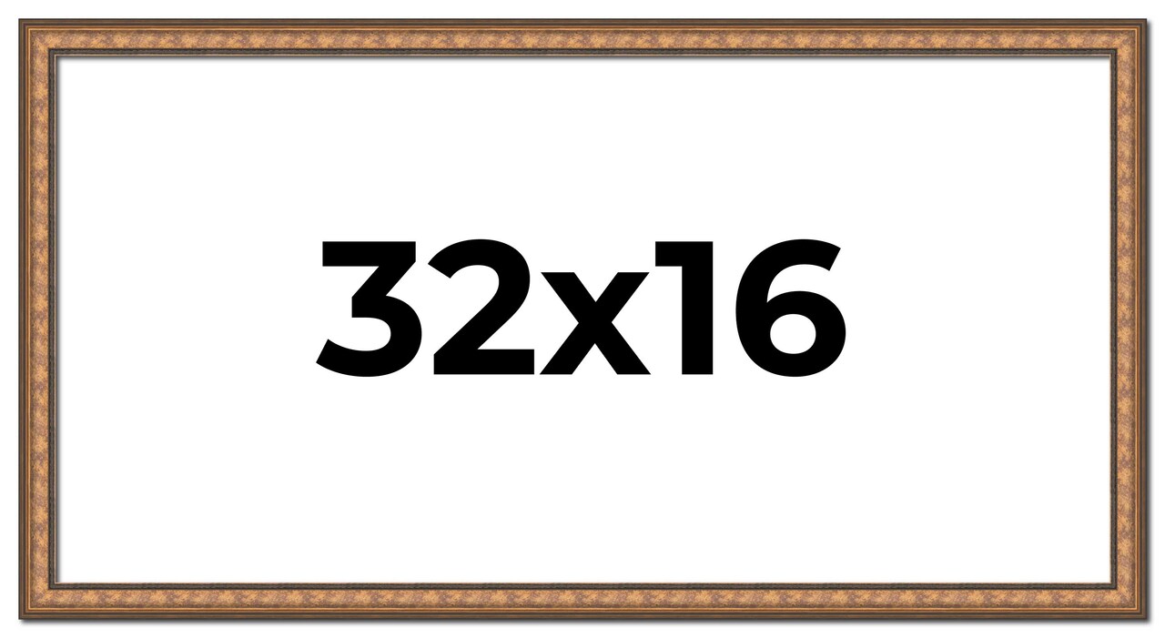 Panoramic Slim Profile Gold Picture Frame - UV Acrylic, Foam Board Backing, Hanging Hardware